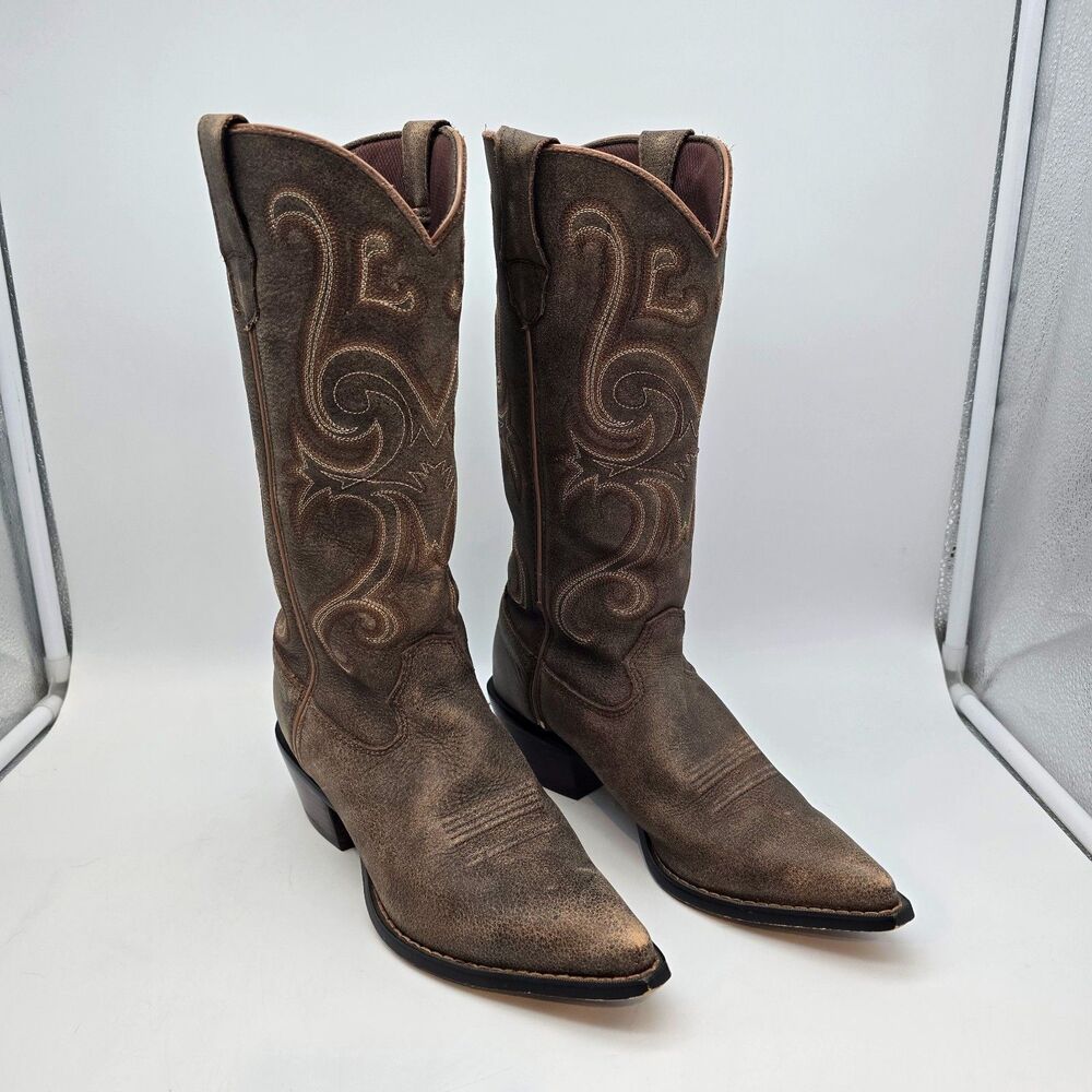 Durango Crush Women's Brown Leather 13" Western Cowboy Boots 7.5M RD3593